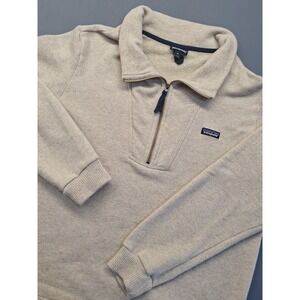 Patagonia Mens 1/2 Zip Woolie Fleece Pullover STY26906FA19 2XL Oatmeal Hiking